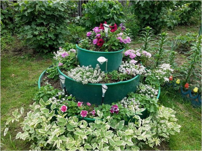 Многоярусная клумба: как посадить клумбу с цветами, выбор материалов и растений для посадки, варианты оформления цветника